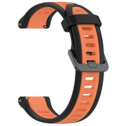 For Samsung Galaxy Watch 5  44mm 20mm Two Color Textured Silicone Watch Band(Orange+Black)