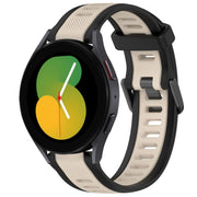 For Samsung Galaxy Watch 5  44mm 20mm Two Color Textured Silicone Watch Band(Starlight + Black)