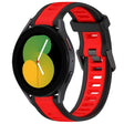 For Samsung Galaxy Watch 5  40mm 20mm Two Color Textured Silicone Watch Band(Red+Black) - Watch Bands by PMC TechLife | Online Shopping South Africa | PMC TechLife