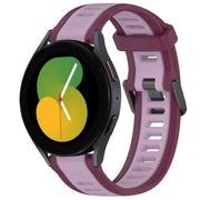 For Samsung Galaxy Watch 5  40mm 20mm Two Color Textured Silicone Watch Band(Purple)
