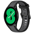 For Samsung Galaxy Watch 4 44mm 20mm Two Color Textured Silicone Watch Band(Grey+Black) - Watch Bands by PMC TechLife | Online Shopping South Africa | PMC TechLife