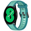 For Samsung Galaxy Watch 4 44mm 20mm Two Color Textured Silicone Watch Band(Teal) - Watch Bands by PMC TechLife | Online Shopping South Africa | PMC TechLife