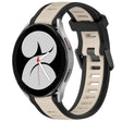 For Samsung Galaxy Watch 4 40mm 20mm Two Color Textured Silicone Watch Band(Starlight + Black) - Watch Bands by PMC TechLife | Online Shopping South Africa | PMC TechLife