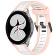 For Samsung Galaxy Watch 4 40mm 20mm Two Color Textured Silicone Watch Band(White+Pink) - Watch Bands by PMC TechLife | Online Shopping South Africa | PMC TechLife