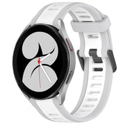 For Samsung Galaxy Watch 4 40mm 20mm Two Color Textured Silicone Watch Band(White+Grey)