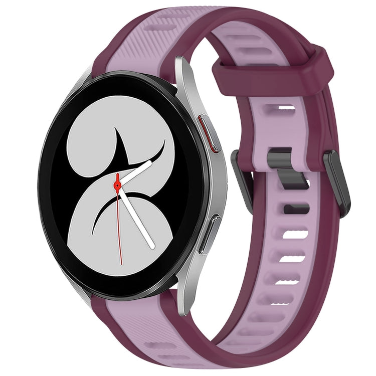 For Samsung Galaxy Watch 4 40mm 20mm Two Color Textured Silicone Watch Band(Purple) - free shipping - PMC TechLife - Order now!