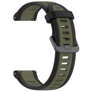 For Samsung  Galaxy Watch 4 Classic 42mm 20mm Two Color Textured Silicone Watch Band(Green+Black)