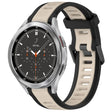 For Samsung  Galaxy Watch 4 Classic 46mm 20mm Two Color Textured Silicone Watch Band(Starlight + Black) - free shipping - PMC TechLife - Order now!