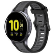 For Samsung Galaxy Watch Active 2 40mm 20mm Two Color Textured Silicone Watch Band(Grey+Black) - Watch Bands by PMC TechLife | Online Shopping South Africa | PMC TechLife