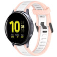 For Samsung Galaxy Watch Active 2 40mm 20mm Two Color Textured Silicone Watch Band(White+Pink) - Watch Bands by PMC TechLife | Online Shopping South Africa | PMC TechLife