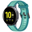 For Samsung Galaxy Watch Active 2 40mm 20mm Two Color Textured Silicone Watch Band(Teal) - Watch Bands by PMC TechLife | Online Shopping South Africa | PMC TechLife