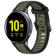 For Samsung Galaxy Watch Active 2 44mm 20mm Two Color Textured Silicone Watch Band(Green+Black) - Watch Bands by PMC TechLife | Online Shopping South Africa | PMC TechLife