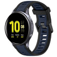 For Samsung Galaxy Watch Active 2 44mm 20mm Two Color Textured Silicone Watch Band(Midnight Blue+Black) - Watch Bands by PMC TechLife | Online Shopping South Africa | PMC TechLife