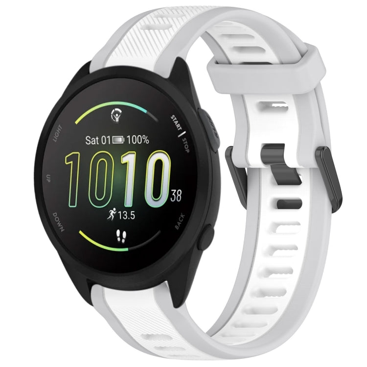 For Garmin Forerunner 165 20mm Two Color Textured Silicone Watch Band(White+Grey) - Watch Bands by PMC TechLife | Online Shopping South Africa | PMC TechLife