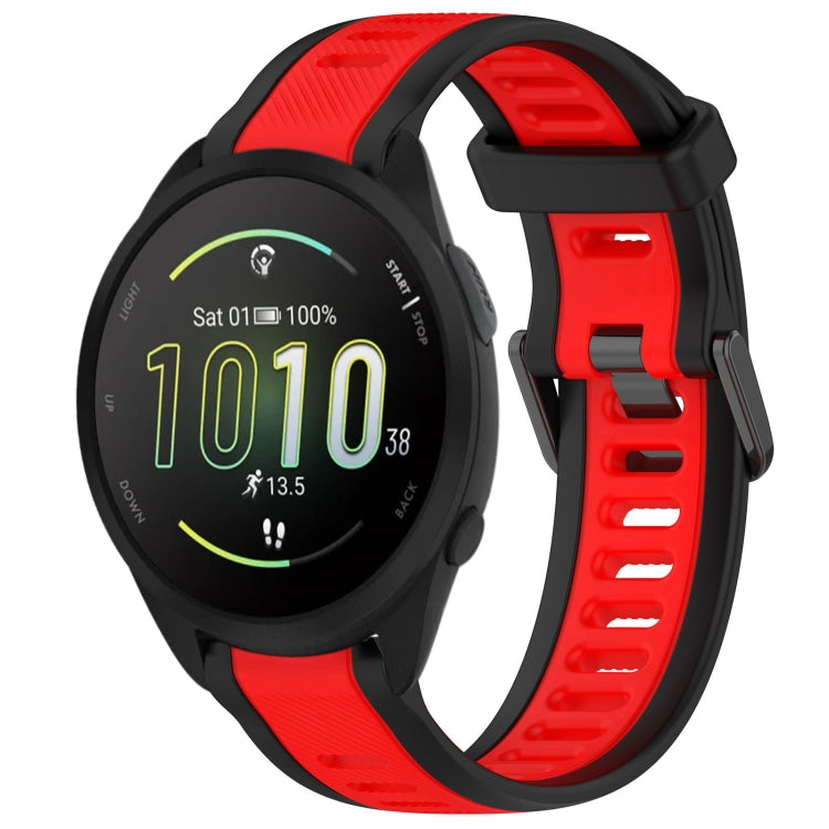For Garmin Forerunner 165 Music 20mm Two Color Textured Silicone Watch Band(Red+Black) - free shipping - PMC TechLife - Order now!