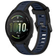 For Garmin Forerunner 165 Music 20mm Two Color Textured Silicone Watch Band(Midnight Blue+Black) - Watch Bands by PMC TechLife | Online Shopping South Africa | PMC TechLife