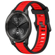 For Garmin VivoMove Trend 20mm Two Color Textured Silicone Watch Band(Red+Black) - Watch Bands by PMC TechLife | Online Shopping South Africa | PMC TechLife