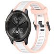 For Garmin VivoMove Trend 20mm Two Color Textured Silicone Watch Band(White+Pink) - Watch Bands by PMC TechLife | Online Shopping South Africa | PMC TechLife