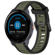 For Garmin Vivoactive3 Music 20mm Two Color Textured Silicone Watch Band(Green+Black) - Watch Bands by PMC TechLife | Online Shopping South Africa | PMC TechLife