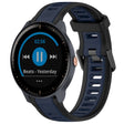 For Garmin Vivoactive3 Music 20mm Two Color Textured Silicone Watch Band(Midnight Blue+Black) - Watch Bands by PMC TechLife | Online Shopping South Africa | PMC TechLife
