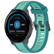 For Garmin Vivoactive3 Music 20mm Two Color Textured Silicone Watch Band(Teal) - Watch Bands by PMC TechLife | Online Shopping South Africa | PMC TechLife