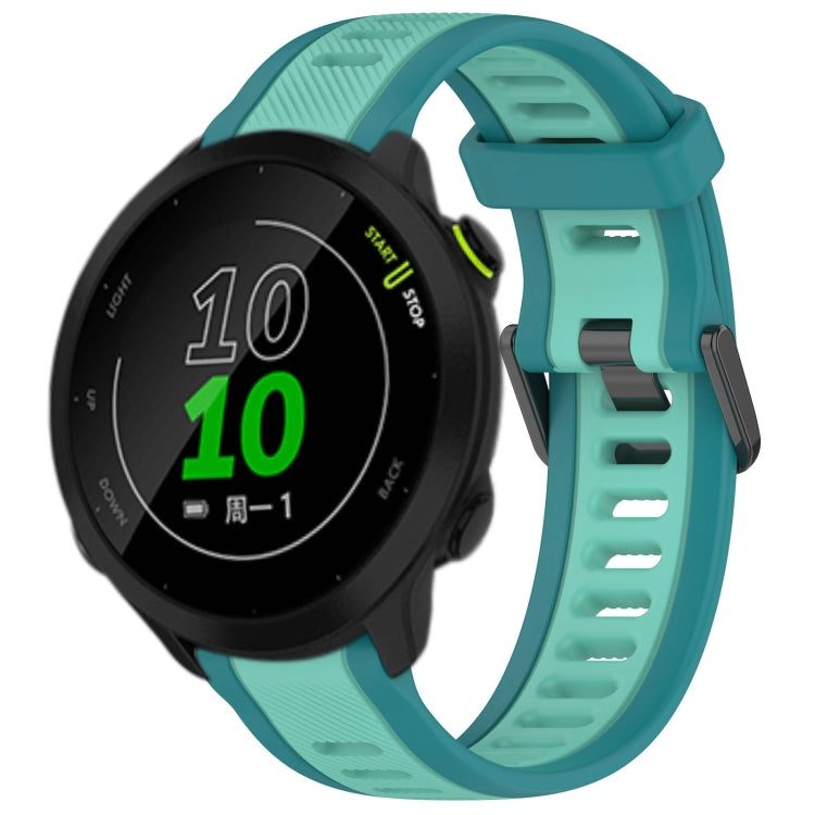 For Garmin Forerunner 158 20mm Two Color Textured Silicone Watch Band(Teal) - free shipping - PMC TechLife - Order now!