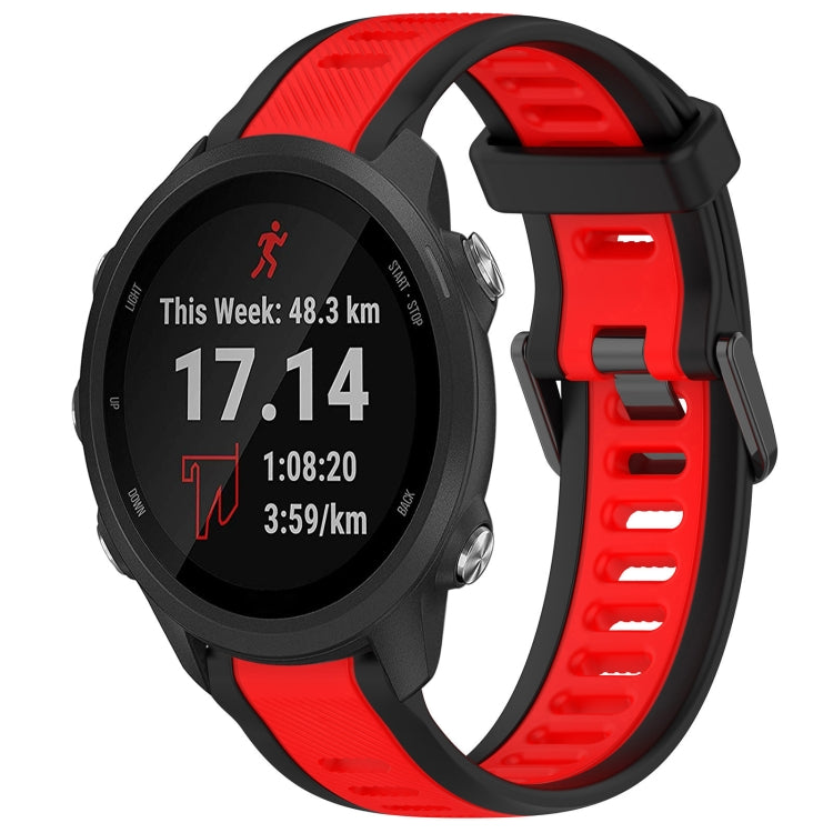 For Garmin Forerunner 245 / 245 Music 20mm Two Color Textured Silicone Watch Band(Red+Black) - Watch Bands by PMC TechLife | Online Shopping South Africa | PMC TechLife