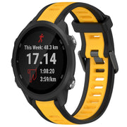 For Garmin Forerunner 245 / 245 Music 20mm Two Color Textured Silicone Watch Band(Yellow+Black)