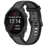 For Garmin Forerunner 245 / 245 Music 20mm Two Color Textured Silicone Watch Band(Grey+Black)