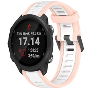 For Garmin Forerunner 245 / 245 Music 20mm Two Color Textured Silicone Watch Band(White+Pink)