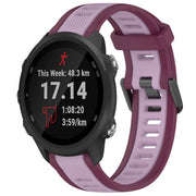 For Garmin Forerunner 245 / 245 Music 20mm Two Color Textured Silicone Watch Band(Purple)