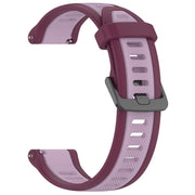 For Garmin Forerunner 245 / 245 Music 20mm Two Color Textured Silicone Watch Band(Purple)