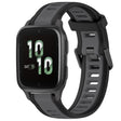 For Garmin Forerunner Sq2 / Sq2 Music 20mm Two Color Textured Silicone Watch Band(Grey+Black) - Watch Bands by PMC TechLife | Online Shopping South Africa | PMC TechLife