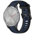 For Garmin Vivomove 3S 18mm Two Color Textured Silicone Watch Band(Midnight Blue+Black) - Watch Bands by PMC TechLife | Online Shopping South Africa | PMC TechLife