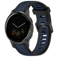 For Garmin Vivoactive 4S 18mm Two Color Textured Silicone Watch Band(Midnight Blue+Black) - Watch Bands by PMC TechLife | Online Shopping South Africa | PMC TechLife