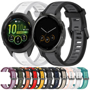 For Garmin Venu 2S 18mm Two Color Textured Silicone Watch Band(Yellow+Black)