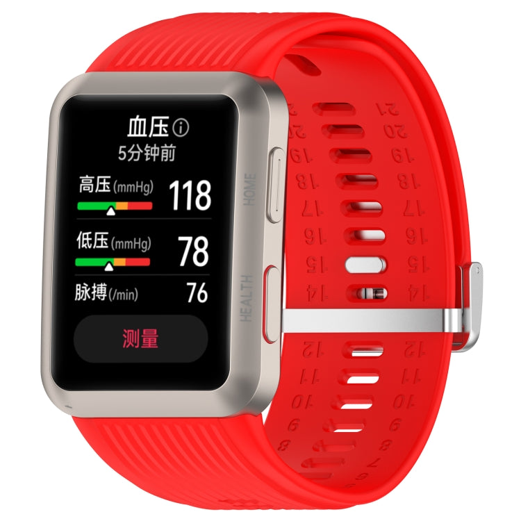 For Huawei Watch D Blood Pressure Watch Silicone Watch Band(Red) - Watch Bands by PMC TechLife | Online Shopping South Africa | PMC TechLife