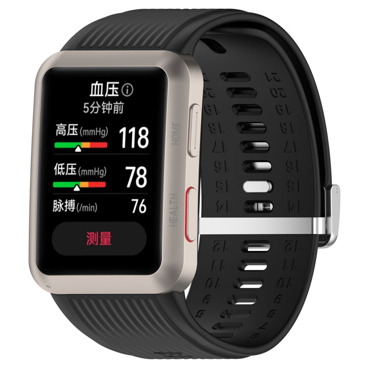 For Huawei Watch D Blood Pressure Watch Silicone Watch Band(Black) - Watch Bands by PMC TechLife | Online Shopping South Africa | PMC TechLife