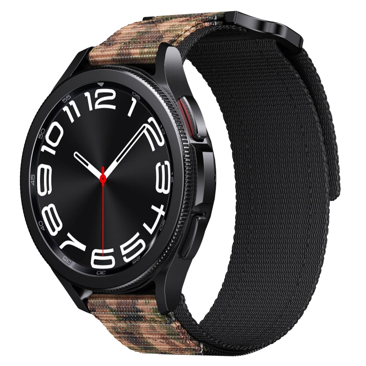 20mm Two Color Nylon Canvas Hook And Loop Fastener Watch Band(Black+Camouflage) - 20mm Bands by PMC TechLife | Online Shopping South Africa | PMC TechLife