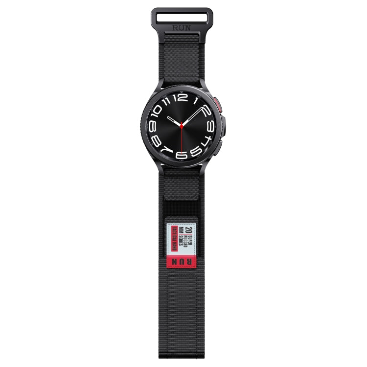 22mm Two Color Nylon Canvas Hook And Loop Fastener Watch Band(Black+Red) - 22mm Bands by PMC TechLife | Online Shopping South Africa | PMC TechLife