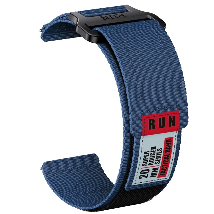 22mm Two Color Nylon Canvas Hook And Loop Fastener Watch Band(Blue+Red) - free shipping - PMC TechLife - Order now!