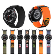 22mm Two Color Nylon Canvas Hook And Loop Fastener Watch Band(Orange+Black)