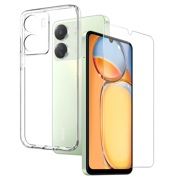 For Xiaomi Redmi 13C 4G NORTHJO Transparent TPU Phone Case with Tempered Glass Film(Transparent) - free shipping - PMC TechLife - Order now!