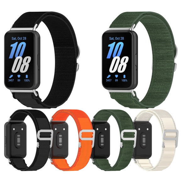 For Samsung Galaxy Fit 3 Nylon Canvas Watch Band(Green)