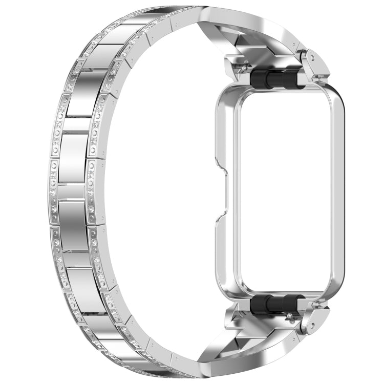 For Samsung Galaxy Fit 3 X Shaped Dual Row Diamond Metal Frame Watch Band(Silver) - free shipping - PMC TechLife - Order now!
