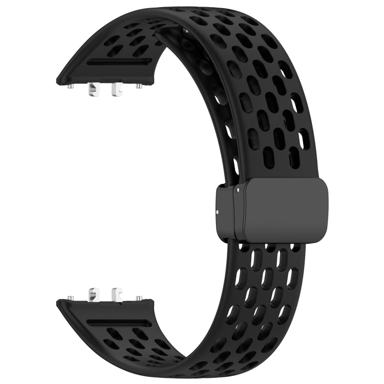 For Samsung Galaxy Fit 3 Hole Style Magnetic Folding Buckle Silicone Watch Band(Black) - free shipping - PMC TechLife - Order now!
