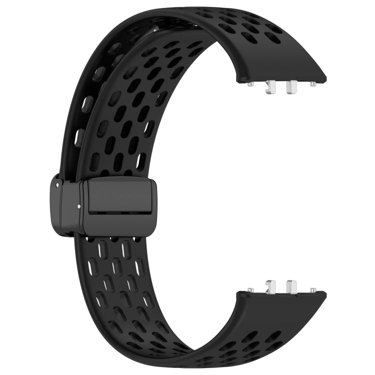 For Samsung Galaxy Fit 3 Hole Style Magnetic Folding Buckle Silicone Watch Band(Black) - free shipping - PMC TechLife - Order now!