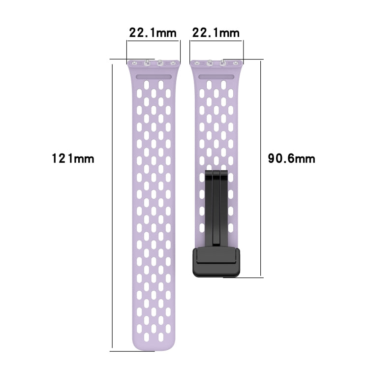 For Samsung Galaxy Fit 3 Hole Style Magnetic Folding Buckle Silicone Watch Band(Black)