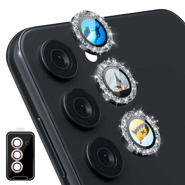 For Samsung Galaxy S24+ 5G ENKAY Hat-Prince AR 9H Rear Lens Glitter Aluminium Alloy Tempered Glass Film(Black)