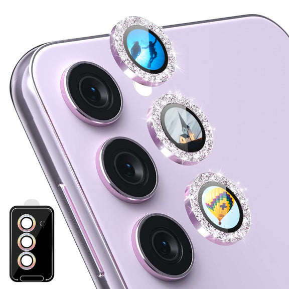 For Samsung Galaxy S24+ 5G ENKAY Hat-Prince AR 9H Rear Lens Glitter Aluminium Alloy Tempered Glass Film(Purple)